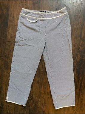 Talbots Navy & White Pinstripe Capris